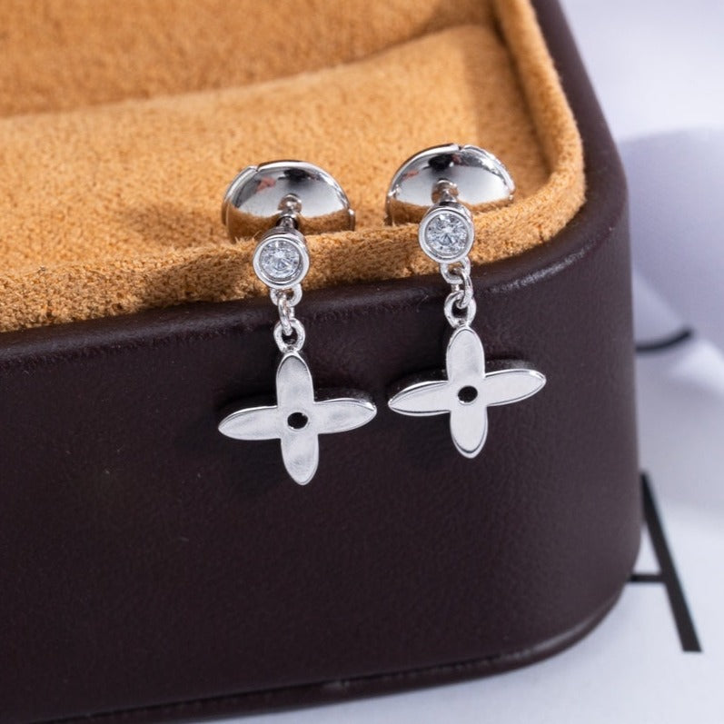 [Marin]VIDYLLE SILVER DIAMOND MINI DROP EARRINGS