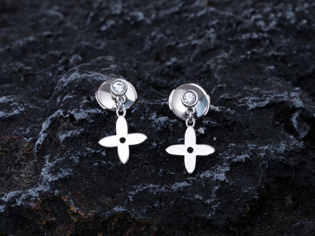 [Marin]VIDYLLE SILVER DIAMOND MINI DROP EARRINGS