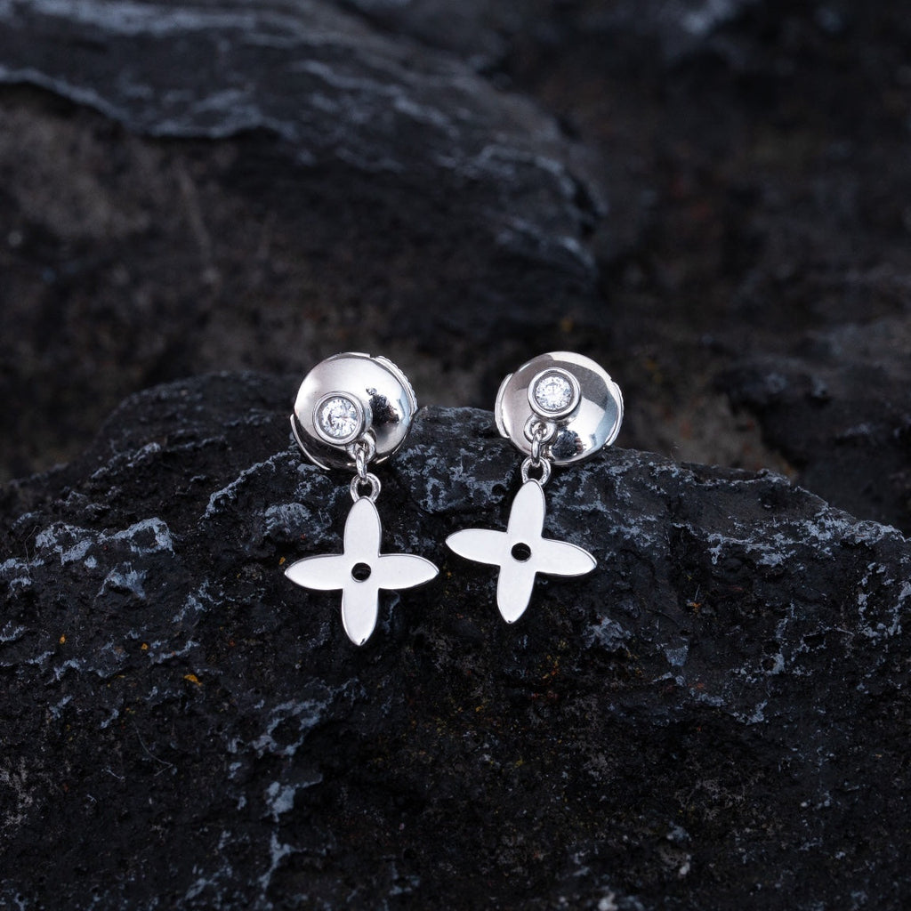 [Marin]VIDYLLE SILVER DIAMOND MINI DROP EARRINGS