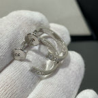 [Marin]LOVE DIAMOND SILVER HOOP EARRINGS