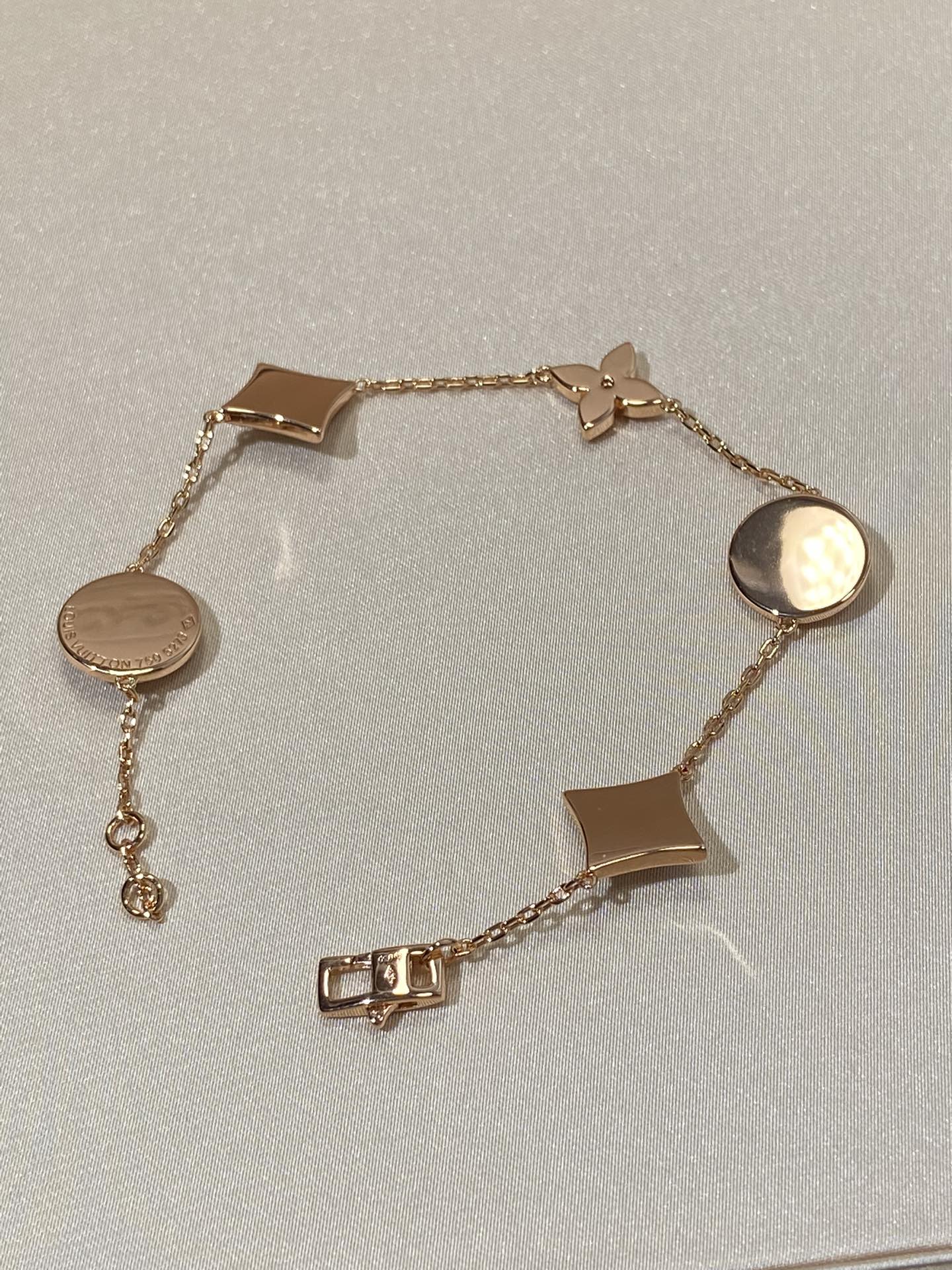 [Marin]STAR AND SUN 5 MOTIF MOP PINK GOLD BRACELET