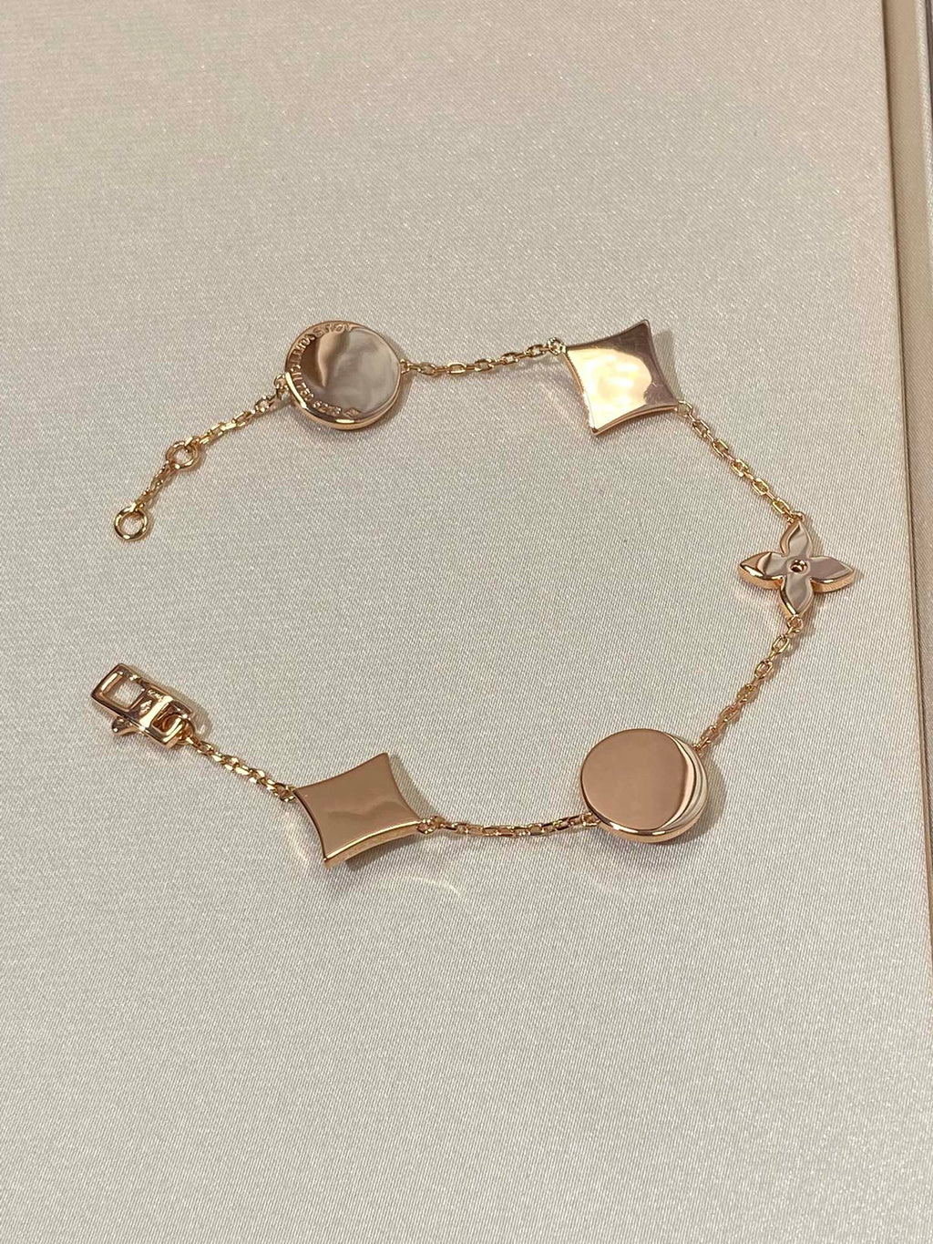[Marin]STAR AND SUN 5 MOTIF MOP PINK GOLD BRACELET