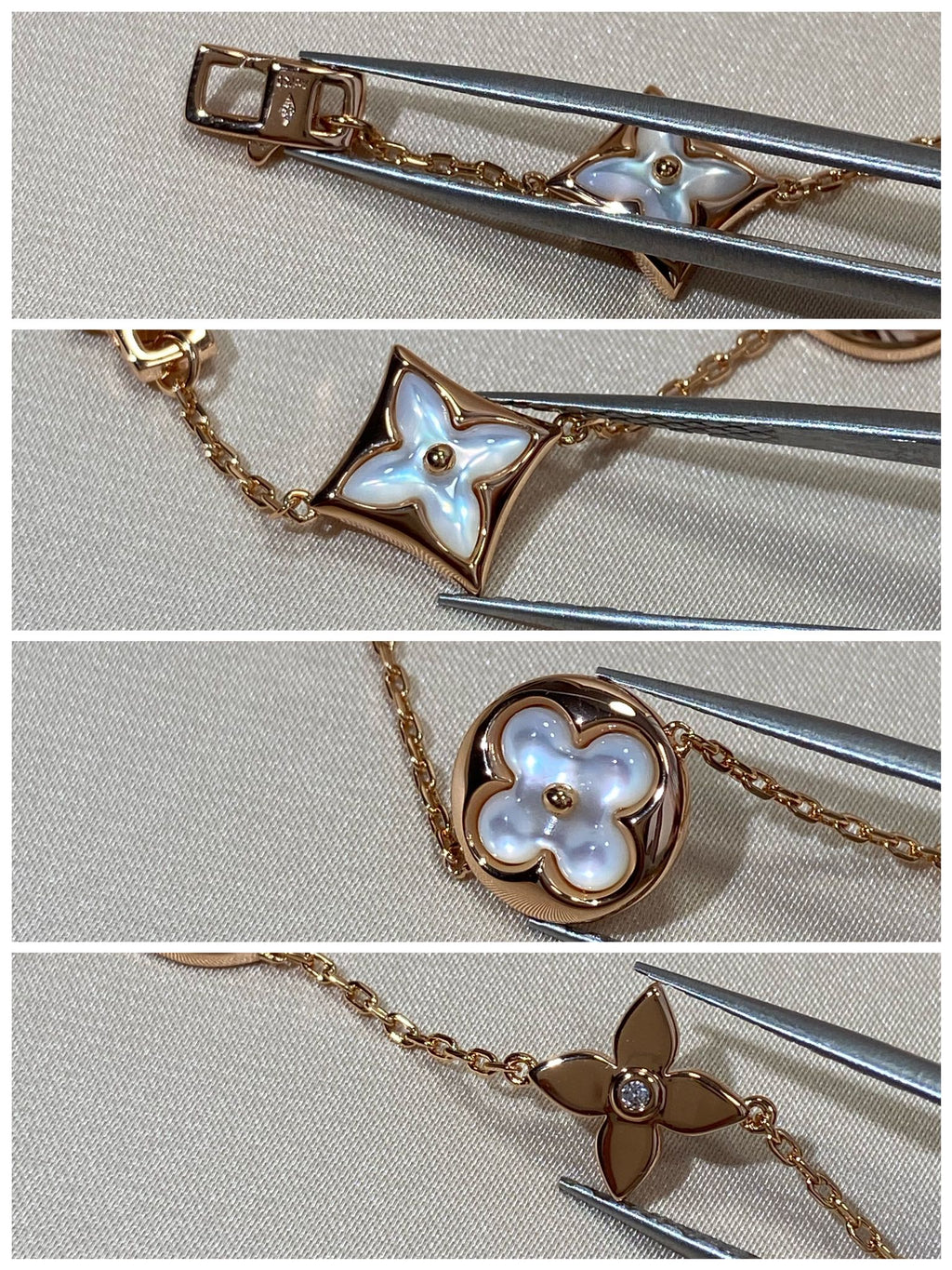 [Marin]STAR AND SUN 5 MOTIF MOP PINK GOLD BRACELET