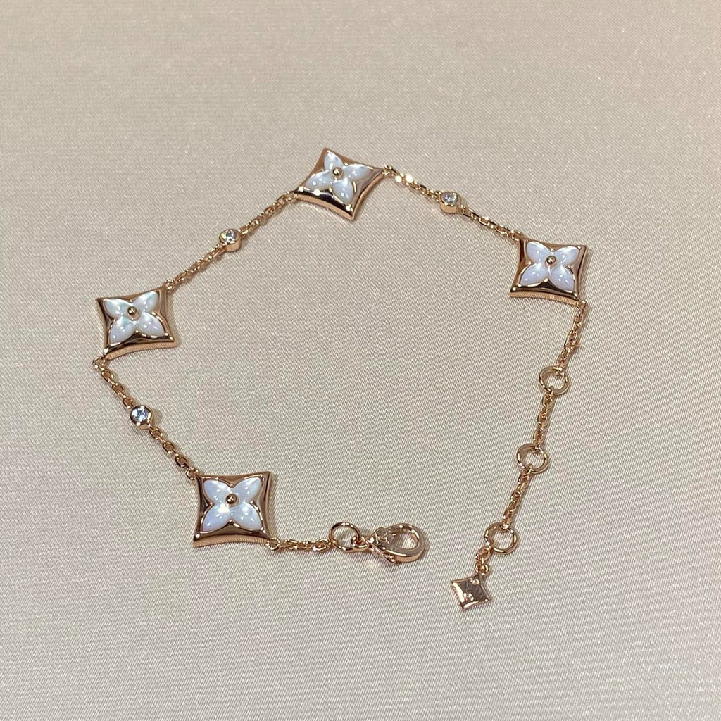 [Marin]STAR 4 MOTIF MOP DIAMOND PINK GOLD BRACELET