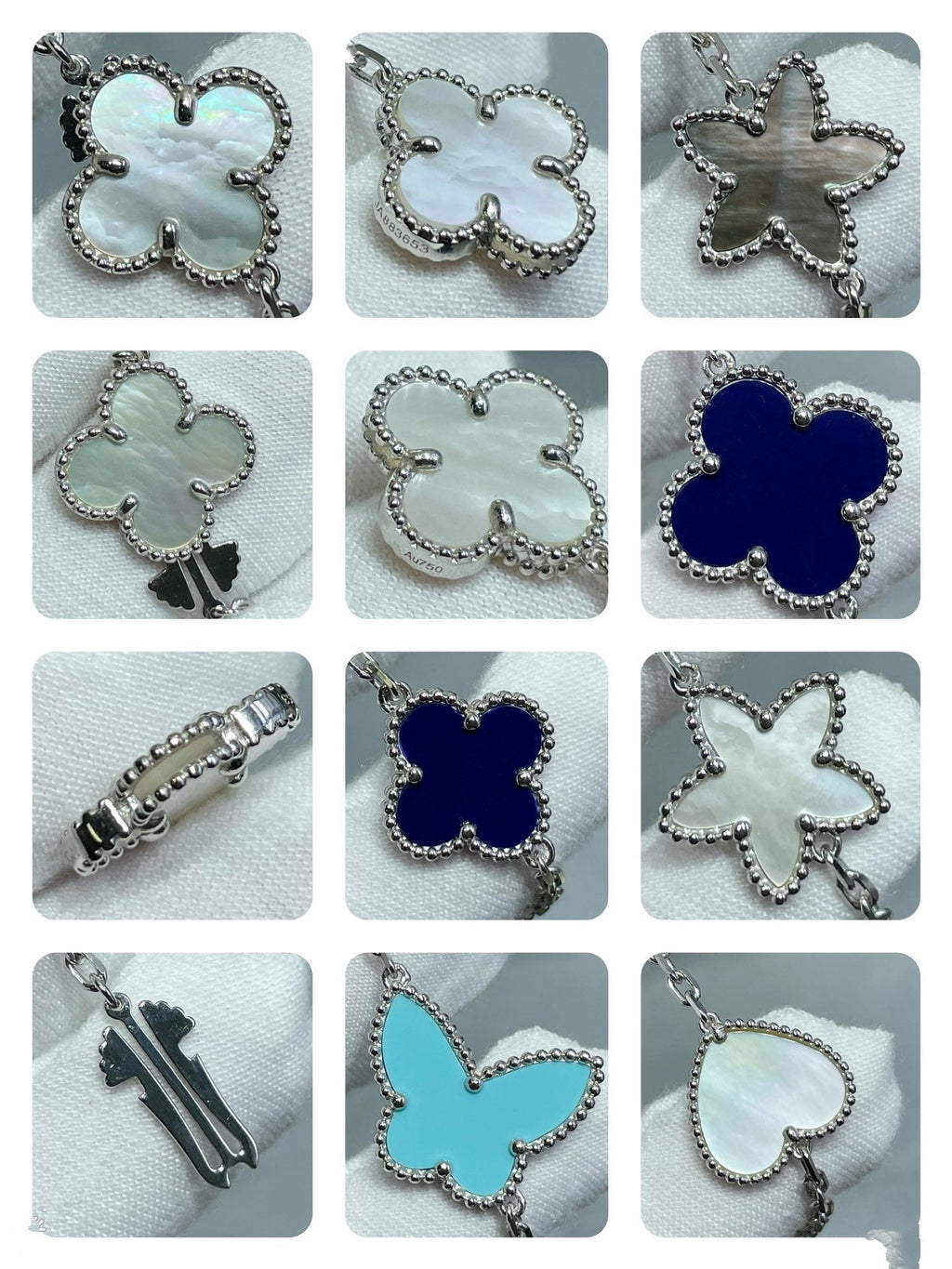 [Marin]LUCKY CLOVER SILVER 11 MOTIF NECKLACE