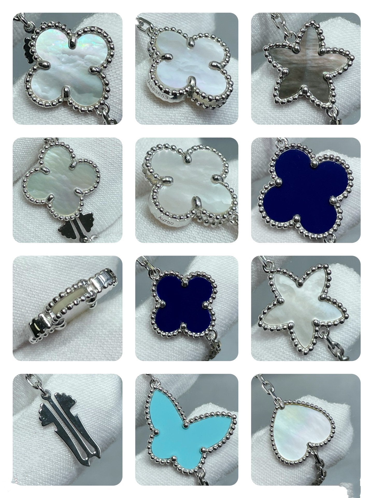 [Marin]LUCKY CLOVER SILVER 11 MOTIF NECKLACE