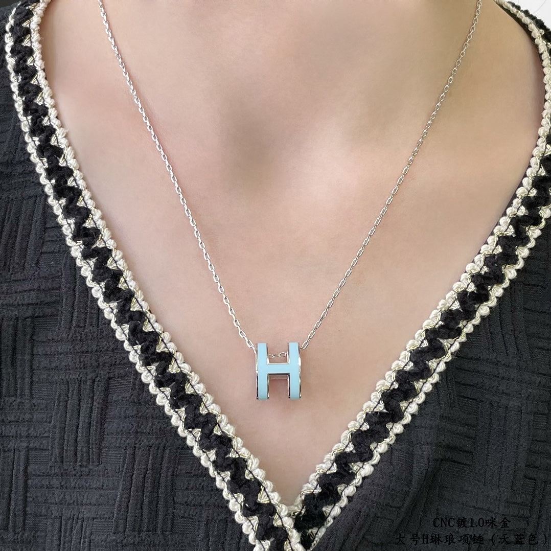 [Marin]POP H SKY BLUE NECKLACE