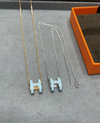 [Marin]POP H SKY BLUE NECKLACE