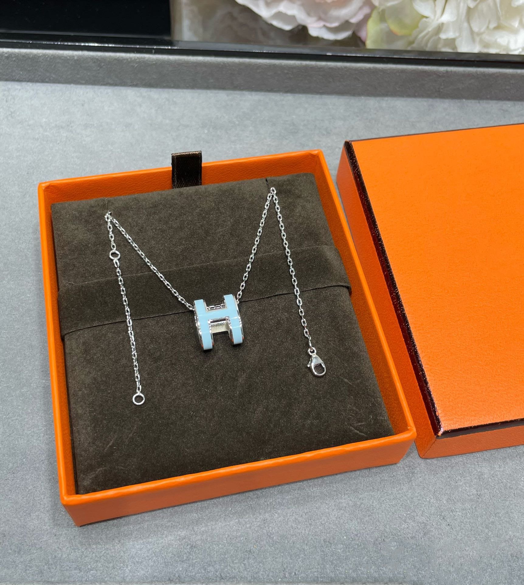 [Marin]POP H SKY BLUE NECKLACE
