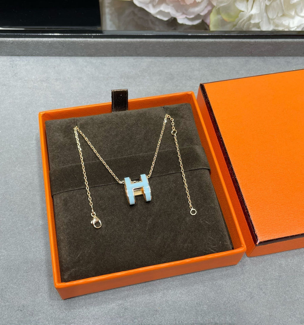 [Marin]POP H SKY BLUE NECKLACE