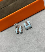 [Marin]POP H SKY BLUE STUD EARRINGS