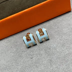 [Marin]POP H SKY BLUE STUD EARRINGS