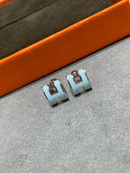 [Marin]POP H SKY BLUE STUD EARRINGS