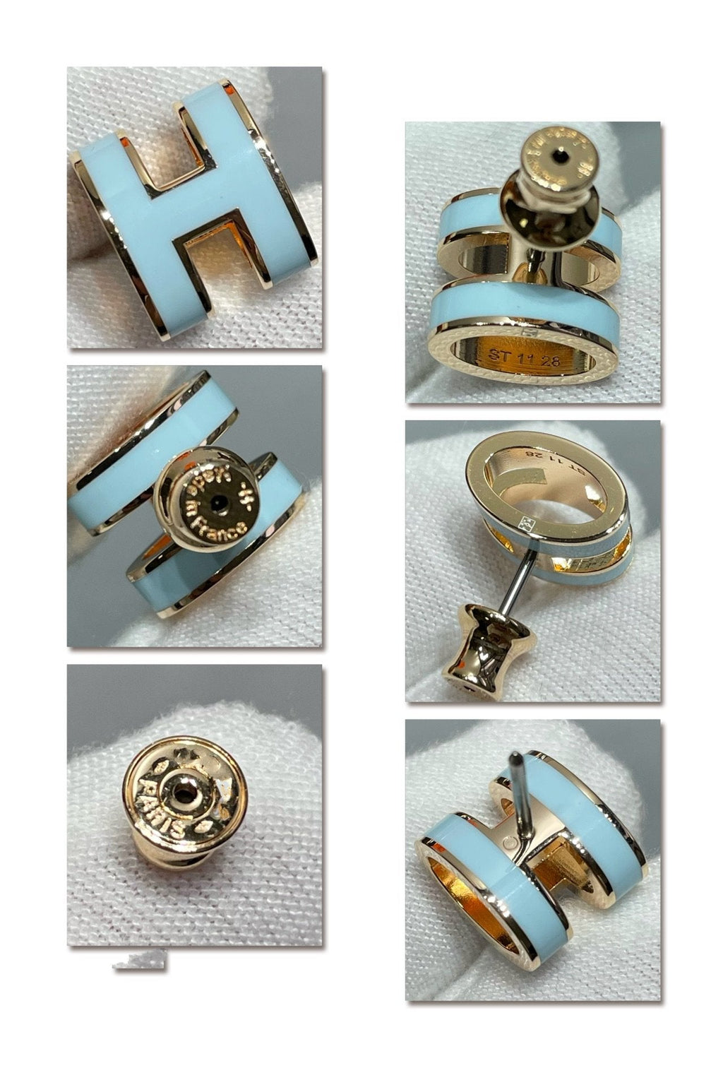 [Marin]POP H SKY BLUE STUD EARRINGS