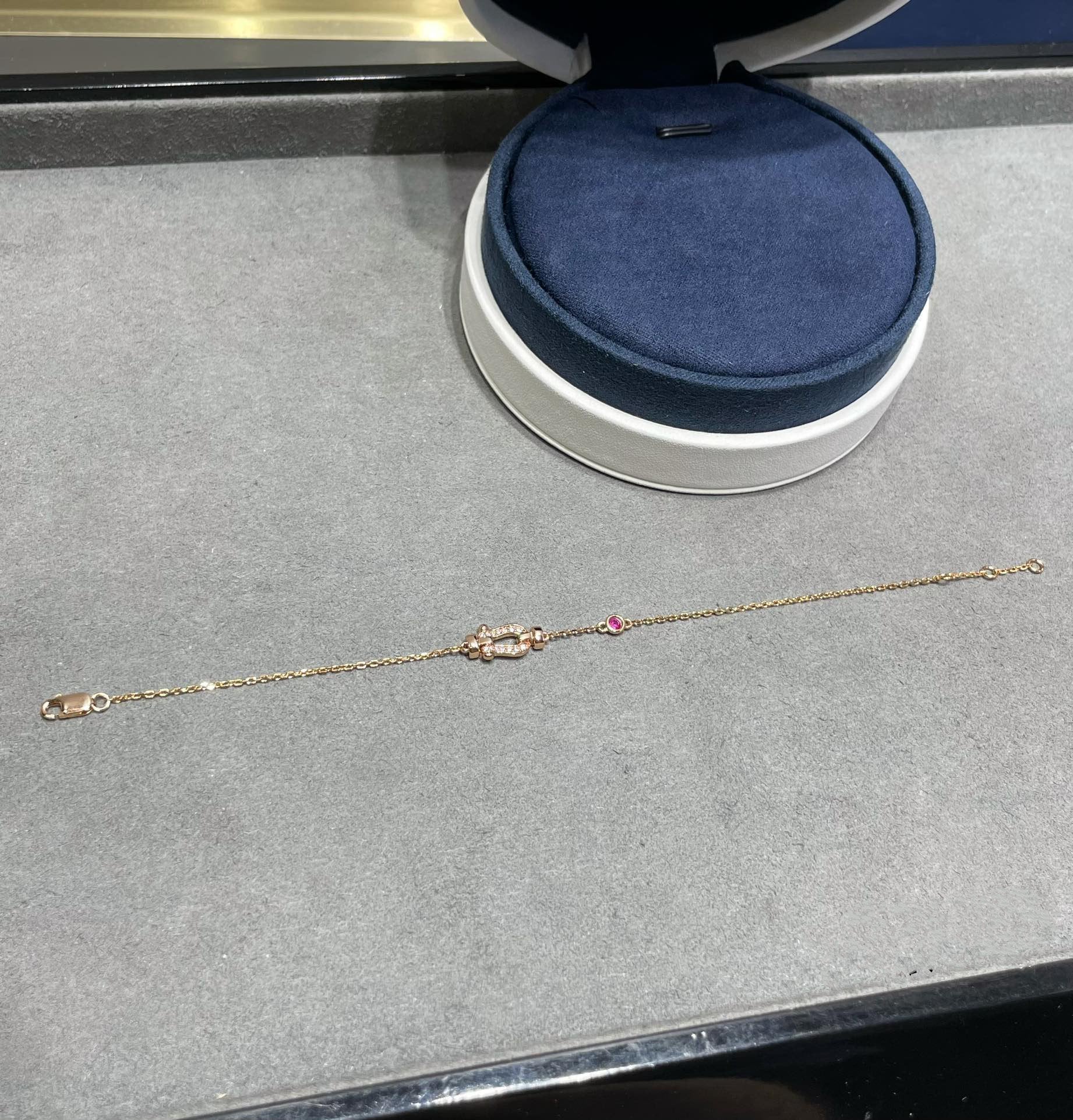 [Marin]FORCE 10 DIAMOND CHAIN LINK PINK GOLD BRACELET