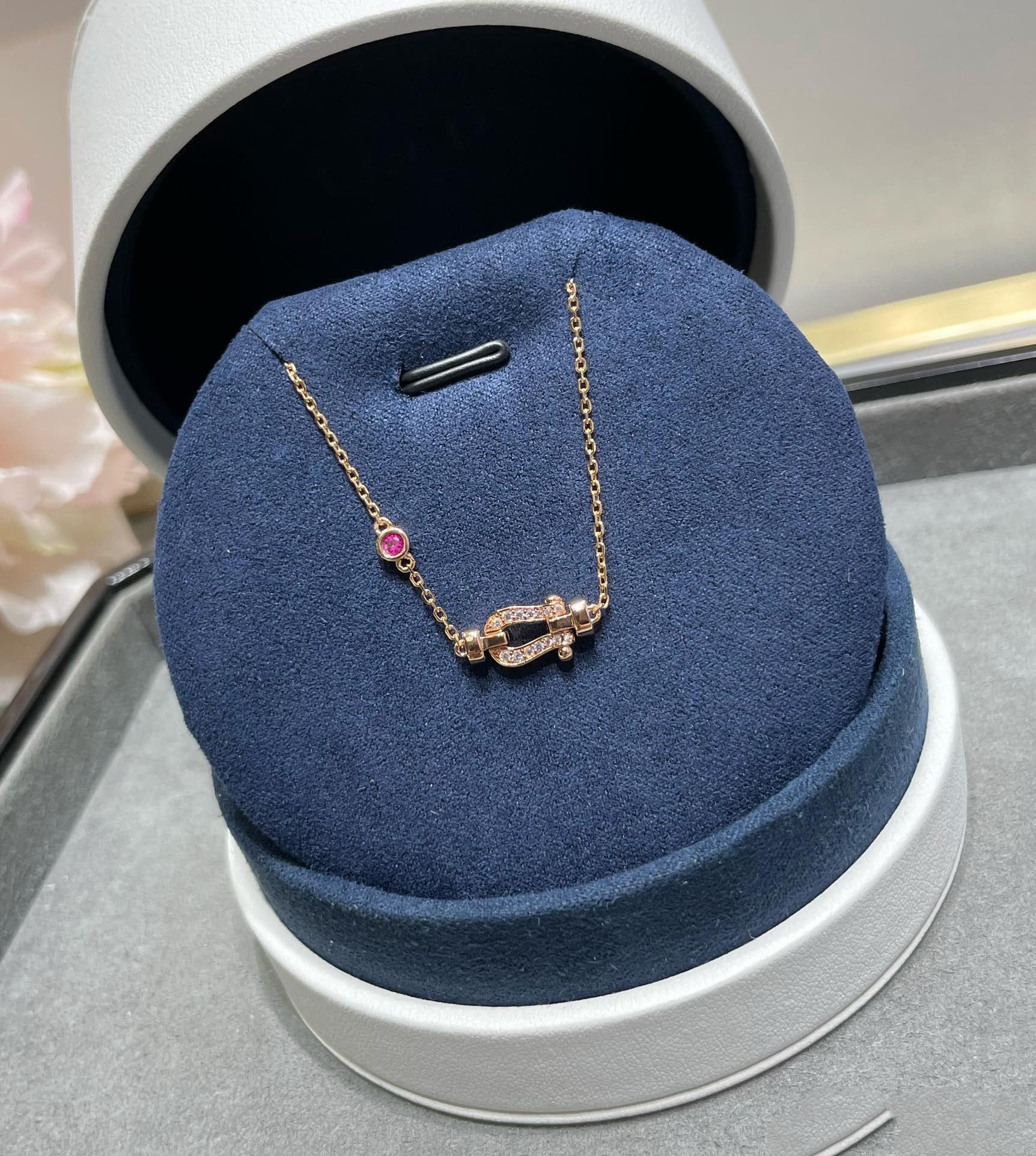 [Marin]FORCE 10 DIAMOND CHAIN LINK PINK GOLD BRACELET
