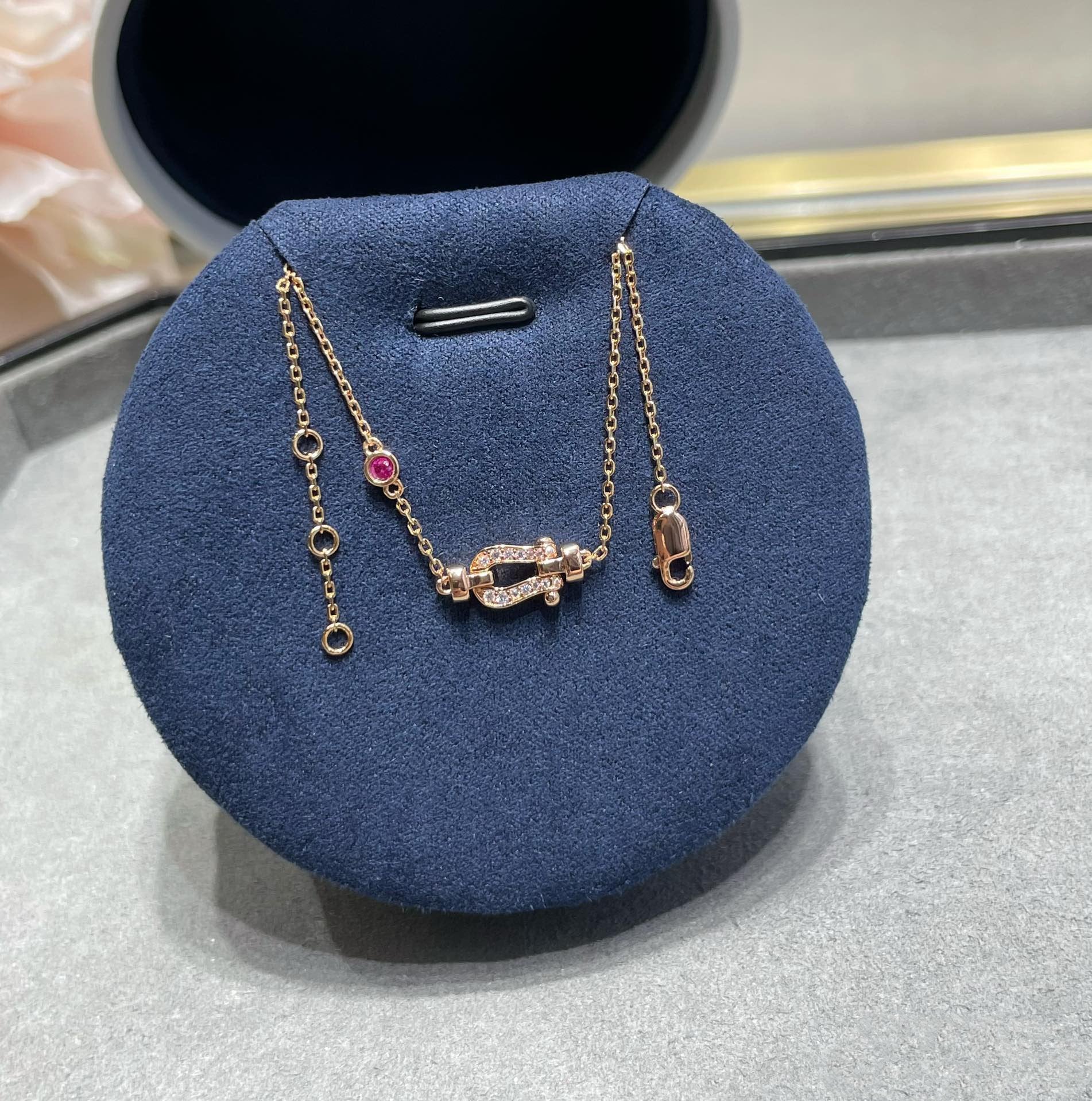 [Marin]FORCE 10 DIAMOND CHAIN LINK PINK GOLD BRACELET