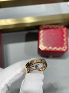 [Marin]LOVE PINK GOLD SILVER DIAMOND DOUBLE RING
