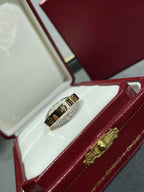 [Marin]LOVE PINK GOLD SILVER DIAMOND DOUBLE RING