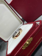 [Marin]LOVE PINK GOLD SILVER DIAMOND DOUBLE RING