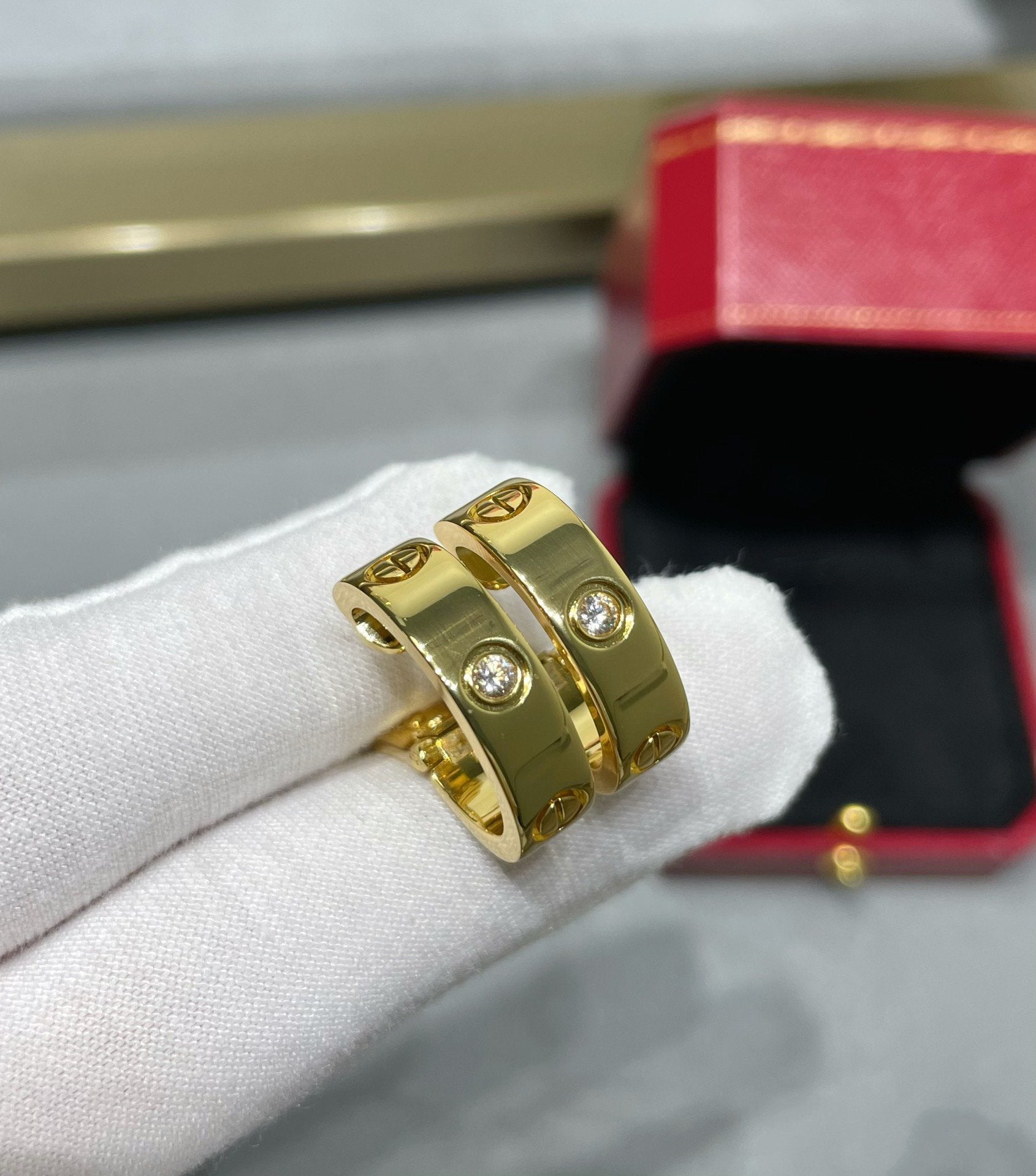 [Marin]LOVE 5.5MM 1 DIAMOND EARRINGS