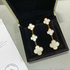 [Marin]CLOVER MOP 3 MOTIFS GOLD EARRINGS