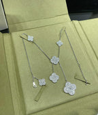 [Marin]CLOVER 6 MOTIF DIAMOND PAVED NECKLACE