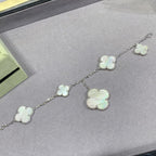 [Marin]CLOVER 5 MOTIF WHITE MOP SILVER BRACELET