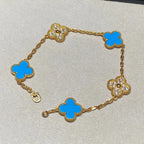 [⭐Shinejoy] CLOVER 5 MOTIF BLUE AGATE BRACELET COLLECTION
