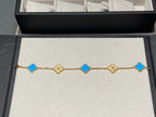 [⭐Shinejoy] CLOVER 5 MOTIF BLUE AGATE BRACELET COLLECTION