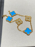 [⭐Shinejoy] CLOVER 5 MOTIF BLUE AGATE BRACELET COLLECTION
