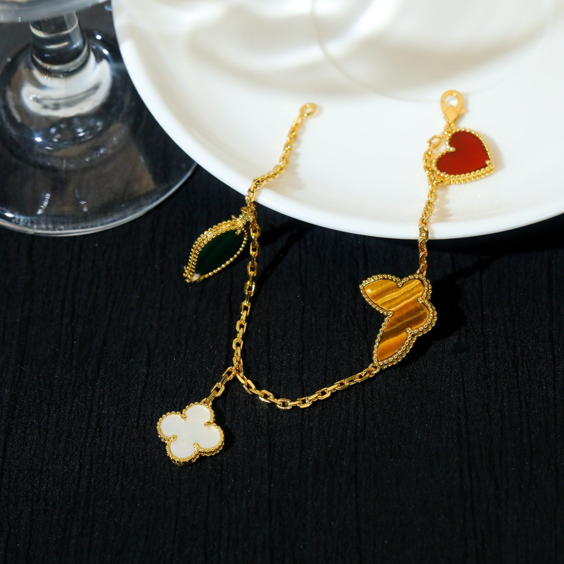 [Marin]LUCKY SPRING 5 MOTIF GOLD BRACELET