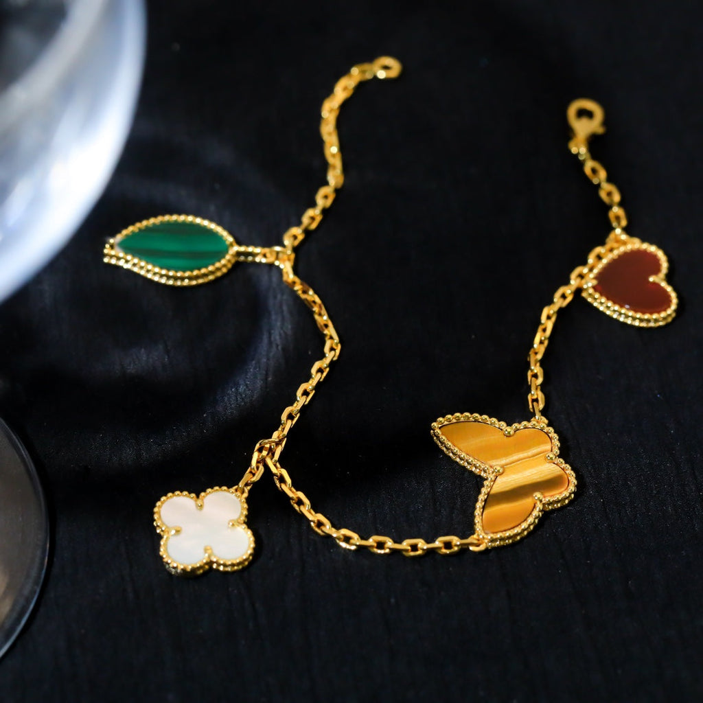[Marin]LUCKY SPRING 5 MOTIF GOLD BRACELET