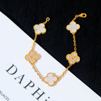 [⭐Shinejoy]CLOVER WHITE PEARL MOP BRACELET 5 MOTIFS COLLECTION