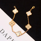 [⭐Shinejoy]CLOVER WHITE PEARL MOP BRACELET 5 MOTIFS COLLECTION
