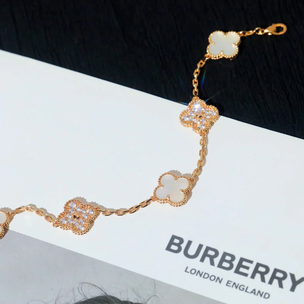 [⭐Shinejoy]CLOVER WHITE PEARL MOP BRACELET 5 MOTIFS COLLECTION
