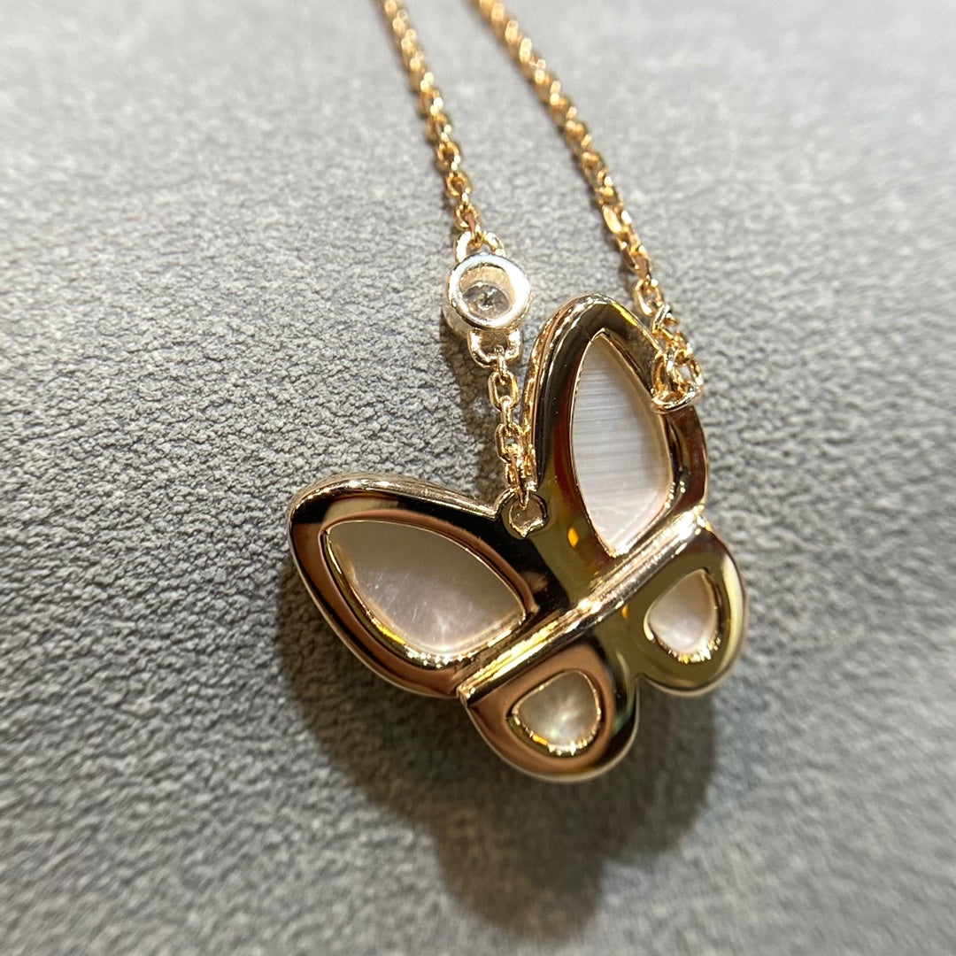 [Marin]BUTTERFLY MOP DIAMOND NECKLACE