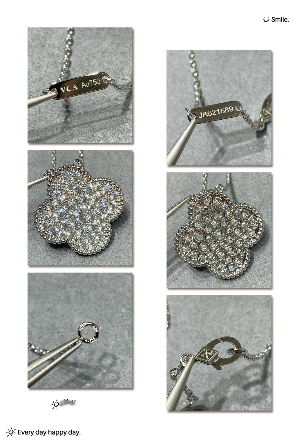 [Marin]CLOVER 25MM ラージペンダント ダイヤモンドパヴェ シルバーネックレス