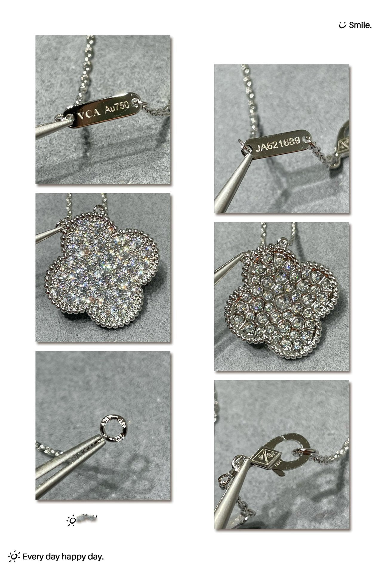 [Marin]CLOVER 25MM ラージペンダント ダイヤモンドパヴェ シルバーネックレス