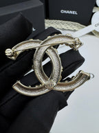 [Marin]26C Pink-White Enamel Ice Cream Cone Double C Brooch