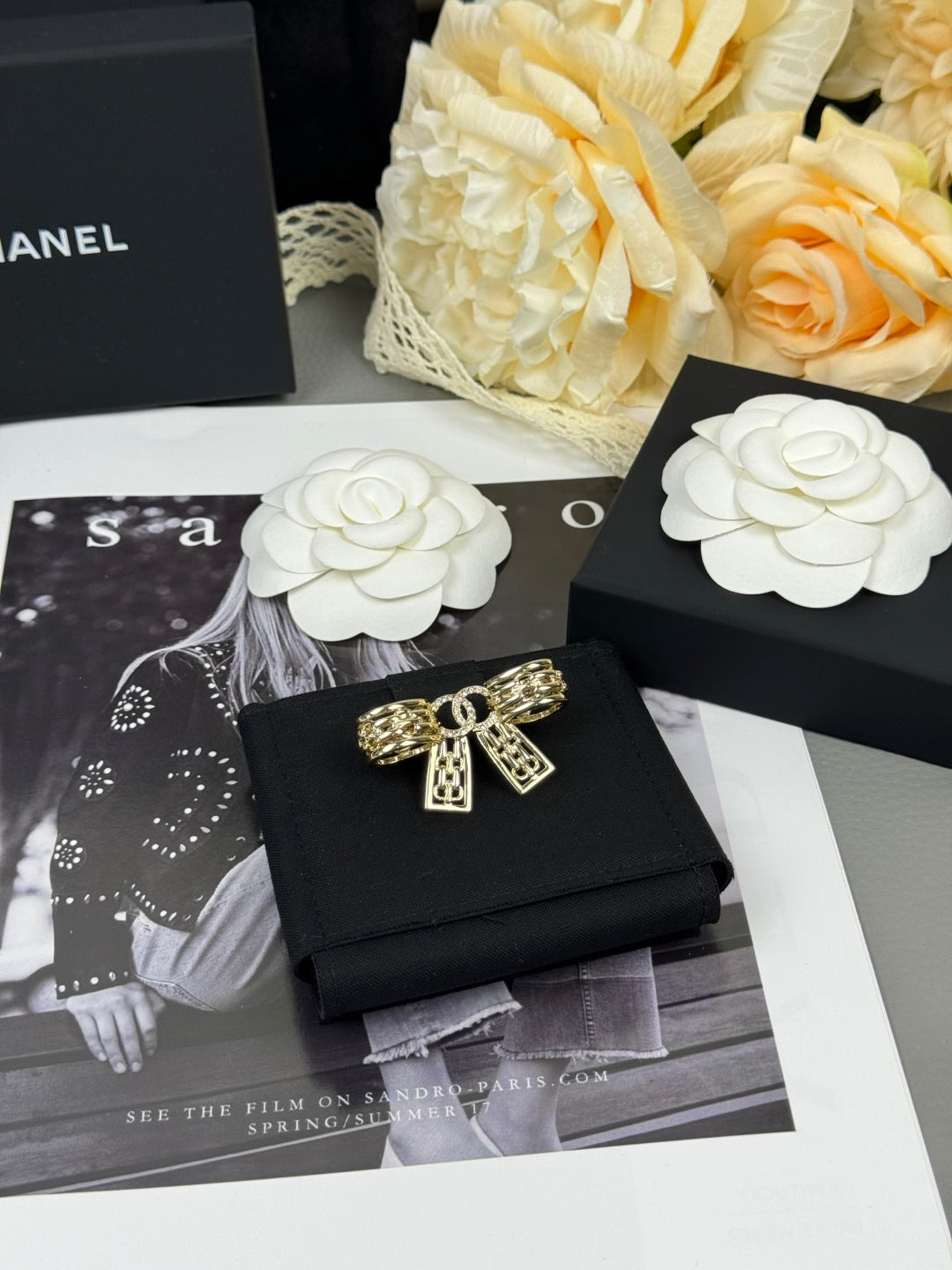 [Marin]25K Hollow Bow Brooch