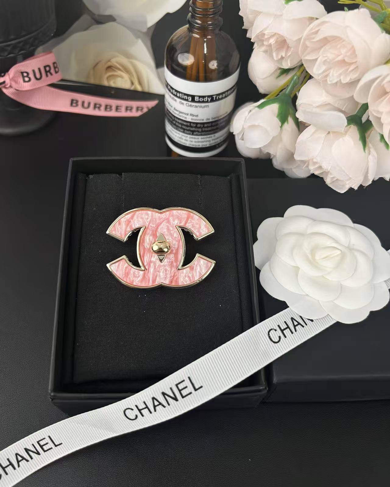 [Marin]Pink Resin Classic Brooch 5cm
