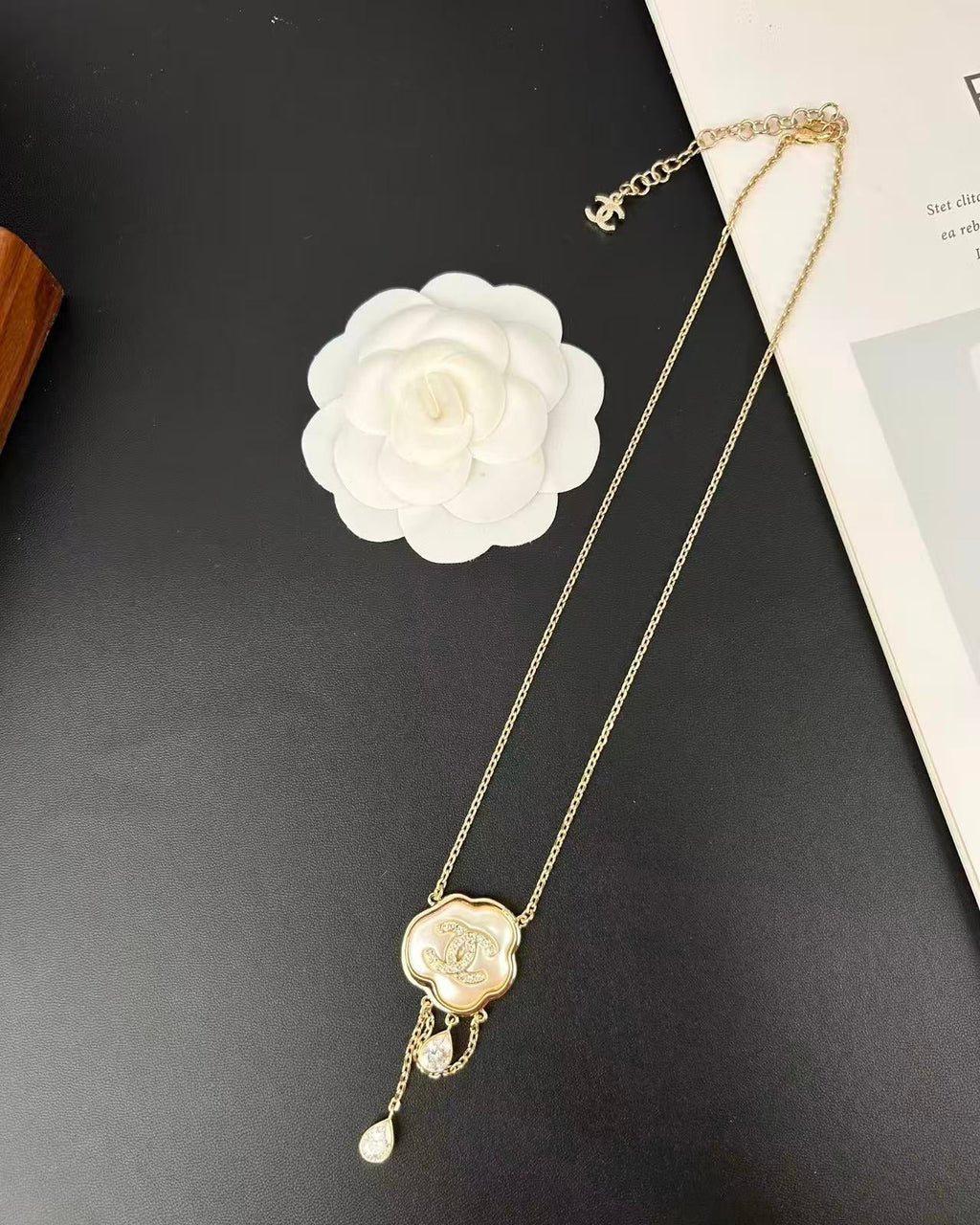 [Marin]Cloud Pearl Mother-of-Pearl Diamond Chain Pendant Necklace