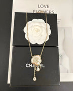 [Marin]Cloud Pearl Mother-of-Pearl Diamond Chain Pendant Necklace