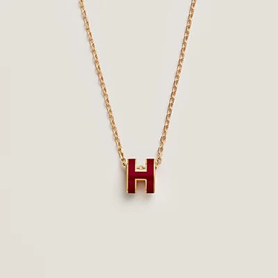 [Marin]HM CLIC RED ENAMEL GOLD NECKLACE