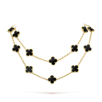 [Marin]CLOVER 20 MOTIFS ONYX NECKLACE