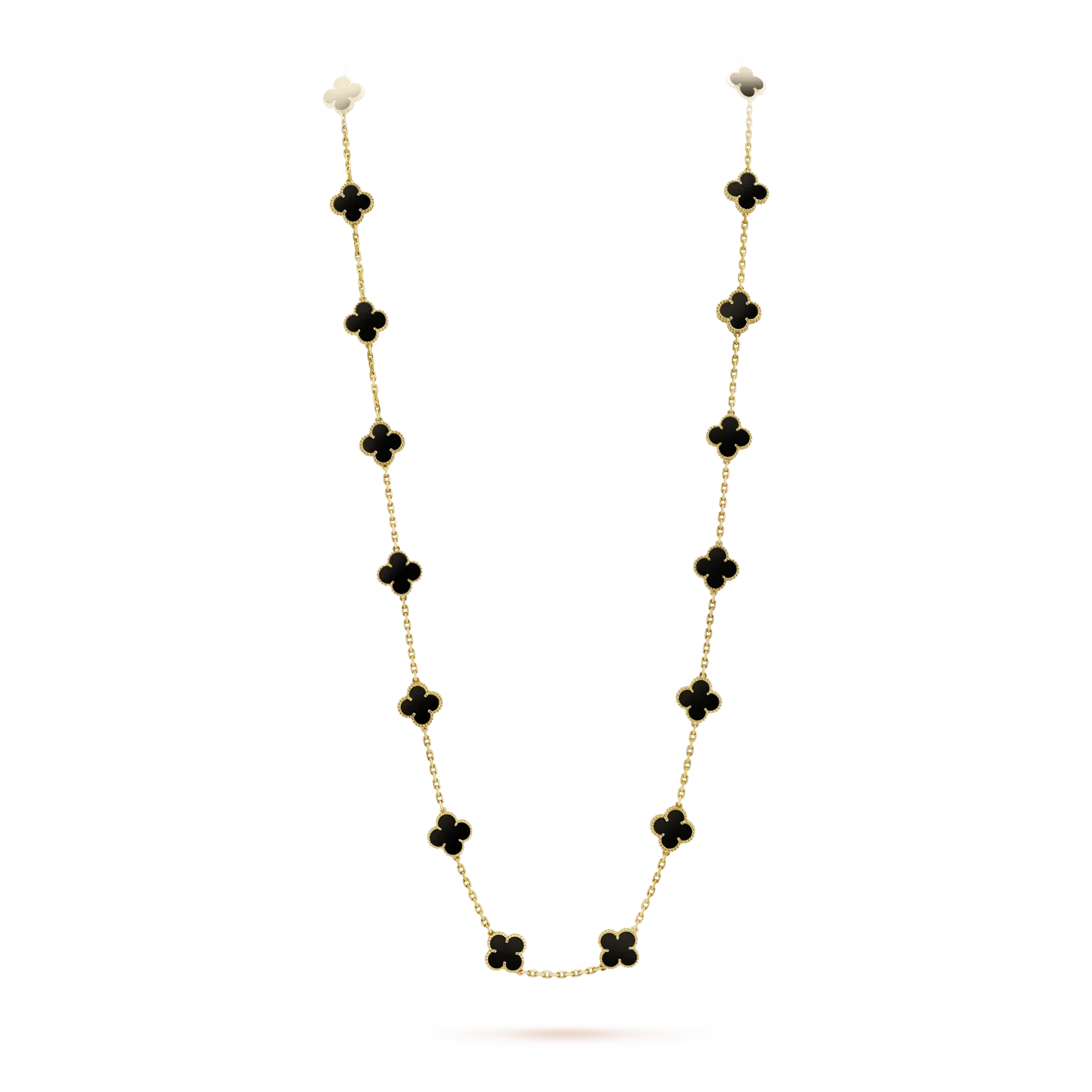 [Marin]CLOVER 20 MOTIFS ONYX NECKLACE