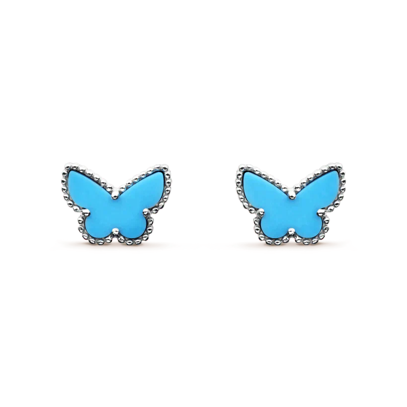 [Marin]BUTTERFLY TURQUOISE EARRINGS SILVER