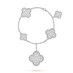 [Marin]CLOVER 6 MOTIFS SILVER DIAMOND BRACELET