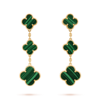 [Marin]CLOVER MALACHITE 3 MOTIFS GOLD